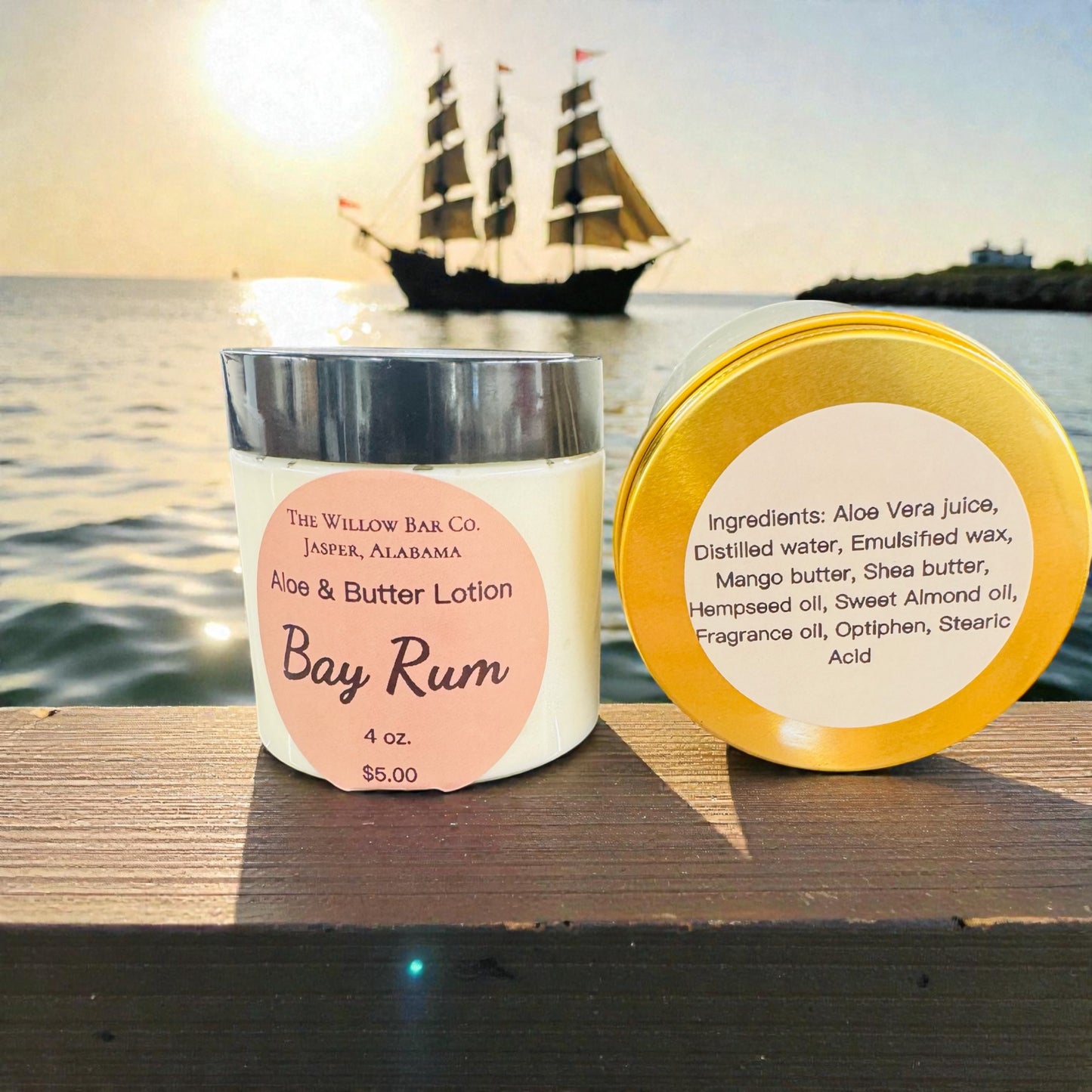 Aloe and Butter lotion. Bay Rum 4 oz.