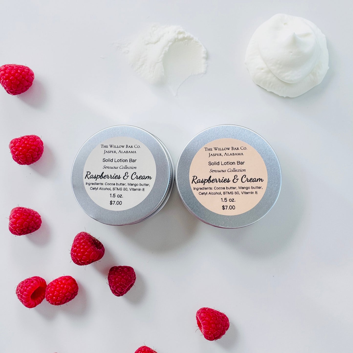 Solid Lotion Bar. Raspberries & Cream. Sensual collection