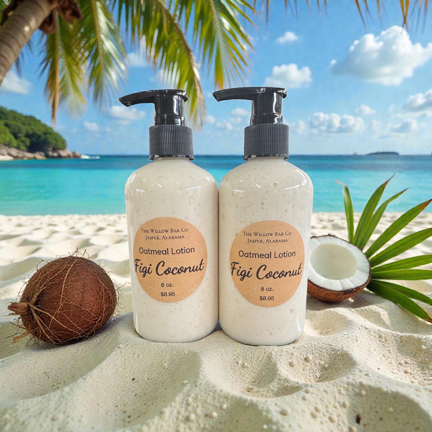 Oatmeal Pump Lotion 8 oz.  Fiji Coconut